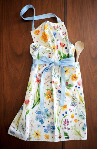 Botanical Rainbow Floral Apron with Pocket. from Jean Choe Art & Design - Aprons