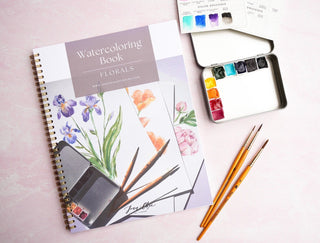 Floral Watercolor Workbook: Pre - Outlined Flower Coloring Pages & Guided Instructions from Jean Choe Art & Design