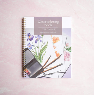 Floral Watercolor Workbook: Pre - Outlined Flower Coloring Pages & Guided Instructions from Jean Choe Art & Design