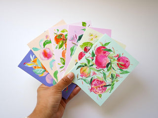 Fruit - Themed Greeting Card Set: Assorted Pack of 6 from Jean Choe Art & Design - Blank Cards