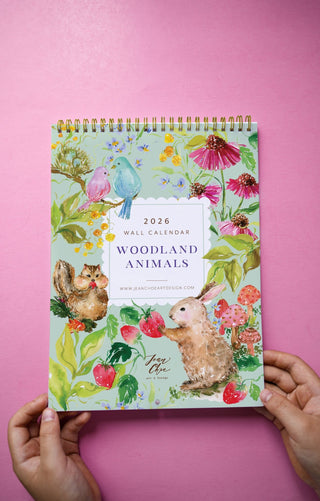 2026 Wall Calendar: Woodland Animals Monthly Calendar on Wall from Jean Choe Art & Design - Wall Calendars