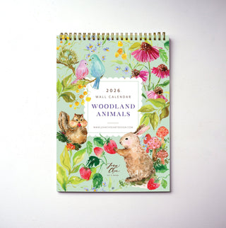 2026 Wall Calendar: Woodland Animals Monthly Calendar on Wall from Jean Choe Art & Design - Wall Calendars