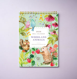 2026 Wall Calendar: Woodland Animals Monthly Calendar on Wall from Jean Choe Art & Design - Wall Calendars
