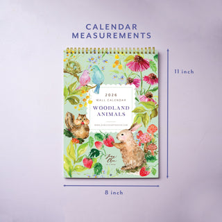2026 Wall Calendar: Woodland Animals Monthly Calendar on Wall from Jean Choe Art & Design - Wall Calendars