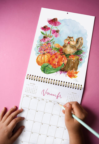 2026 Wall Calendar: Woodland Animals Monthly Calendar on Wall from Jean Choe Art & Design - Wall Calendars