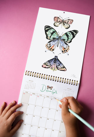 2027 Butterfly Wall Calendar (Nabi) – Watercolor Art Calendar