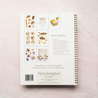 Bakery Watercolor Workbook – Pre-Outlined Pages on 100% Cotton Paper
