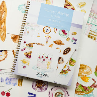 Bakery Watercolor Workbook – Pre-Outlined Pages on 100% Cotton Paper