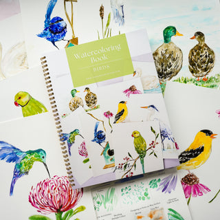 Birds Watercolor Workbook – Pre-Outlined Pages on 100% Cotton Paper