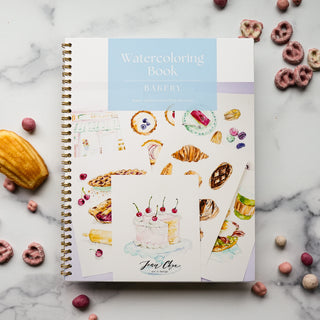 Bakery Watercolor Workbook – Pre-Outlined Pages on 100% Cotton Paper