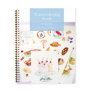 Bakery Watercolor Workbook – Pre-Outlined Pages on 100% Cotton Paper