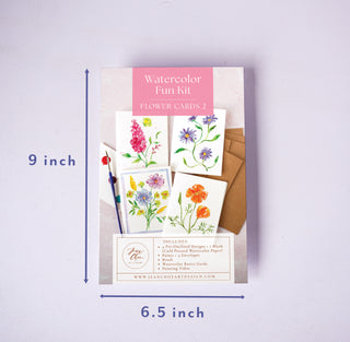 Flower Cards 2 Watercolor Fun Kit – Paint-Your-Own Greeting Cards