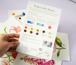 Watercolor Painting Kit:Wildflowers. DIY Watercolor Set with Outlined Pages