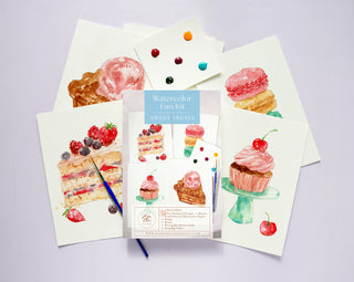 Sweet Treats Watercolor Kit – All-in-One Beginner Painting Set