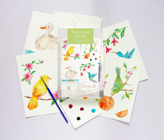 Birds Watercolor Fun Kit – All-in-One Beginner Painting Set