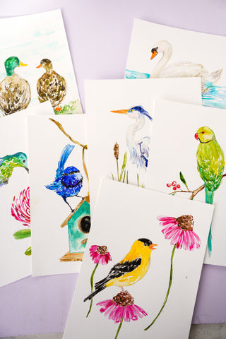 Birds Watercolor Workbook – Pre-Outlined Pages on 100% Cotton Paper