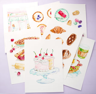 Bakery Watercolor Workbook – Pre-Outlined Pages on 100% Cotton Paper