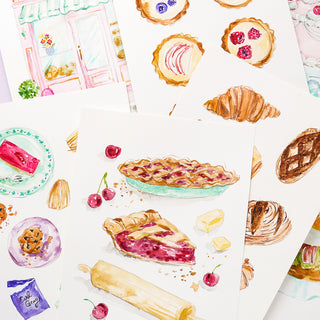 Bakery Watercolor Workbook – Pre-Outlined Pages on 100% Cotton Paper