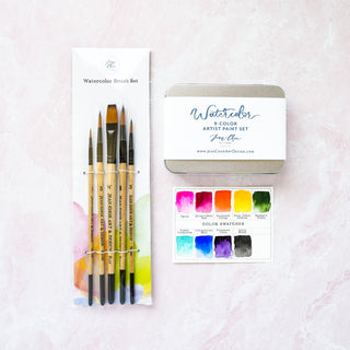 Watercolor Paint Set for Beginners, Including Brushes