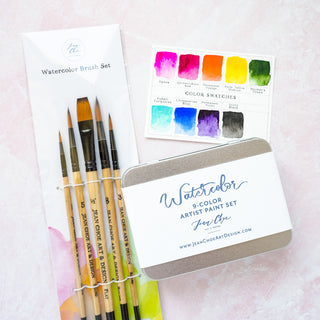 Watercolor Paint Set for Beginners, Including Brushes