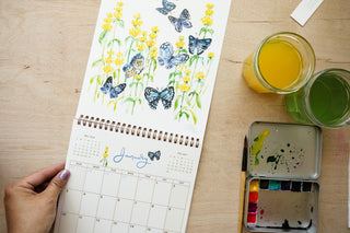 2027 Butterfly Wall Calendar (Nabi) – Watercolor Art Calendar