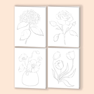 Flower Cards 1 Watercolor Fun Kit – Paint-Your-Own Greeting Cards