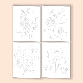Flower Cards 2 Watercolor Fun Kit – Paint-Your-Own Greeting Cards