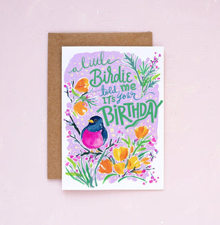 A Little Birdie Told Me Birthday Card from Jean Choe Art & Design - Other Baby