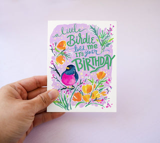 A Little Birdie Told Me Birthday Card from Jean Choe Art & Design - Other Baby