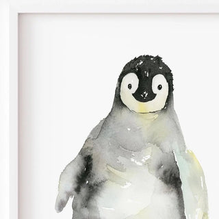 A Shy Hello – Baby Penguin Watercolor Print for Nursery & Animal Lovers from Jean Choe Art & Design - Giclée