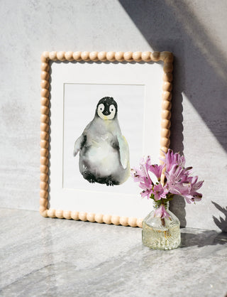 A Shy Hello (Original) with Turned Wood Frame from Jean Choe Art & Design - Watercolor