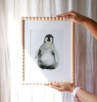 A Shy Hello (Original) with Turned Wood Frame from Jean Choe Art & Design - Watercolor