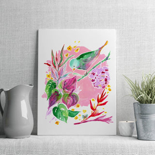 "Anthurium" Giclee Art Print: Tropical Bird Wall Art from Jean Choe Art & Design - Giclée