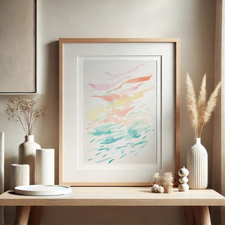 Awakening 2 Watercolor Art Print - Serene Abstract Sunrise from Jean Choe Art & Design - Giclée