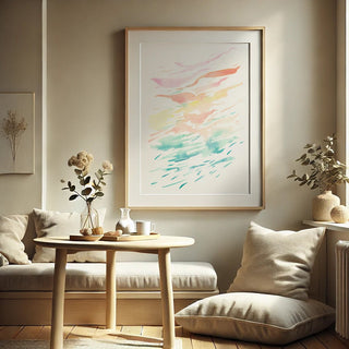 Awakening 2 Watercolor Art Print - Serene Abstract Sunrise from Jean Choe Art & Design - Giclée