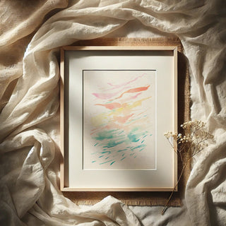 Awakening 2 Watercolor Art Print - Serene Abstract Sunrise from Jean Choe Art & Design - Giclée