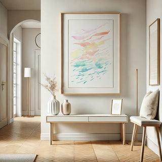 Awakening 2 Watercolor Art Print - Serene Abstract Sunrise from Jean Choe Art & Design - Giclée