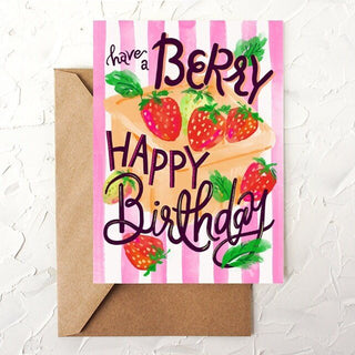 Berry Happy Birthday Card with Strawberries from Jean Choe Art & Design - Other Baby