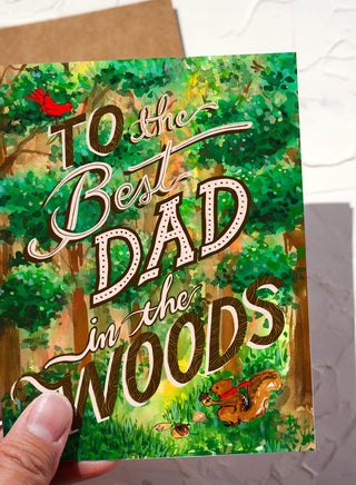 Best Dad Father’s Day Card – Outdoorsy Forest Greeting Card for Nature - Loving Dads from Jean Choe Art & Design - Other Baby