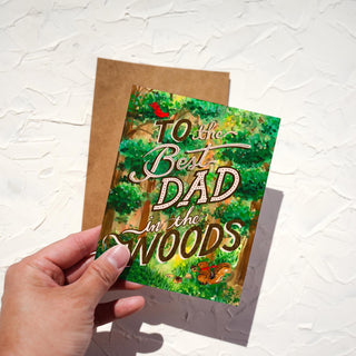 Best Dad Father’s Day Card – Outdoorsy Forest Greeting Card for Nature - Loving Dads from Jean Choe Art & Design - Other Baby