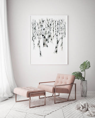 "Birch Forest 3" Art Print: Winter Landscape from Jean Choe Art & Design - Giclée