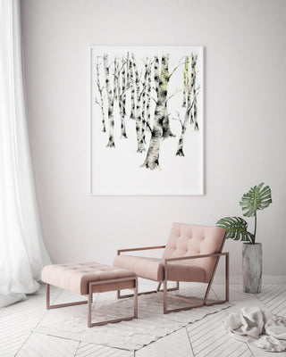 "Birch Forest 5" Art Print: Winter Birch Trees from Jean Choe Art & Design - Giclée