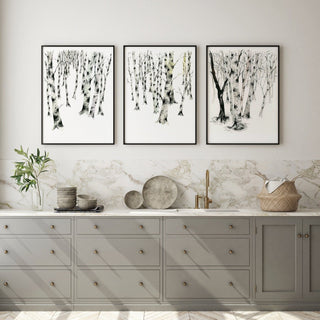 "Birch Forest 5" Art Print: Winter Birch Trees from Jean Choe Art & Design - Giclée