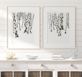 "Birch Forest 5" Art Print: Winter Birch Trees from Jean Choe Art & Design - Giclée