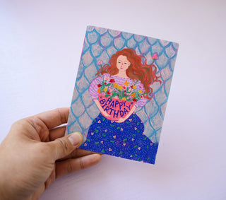 Birthday Blooms Greeting Card from Jean Choe Art & Design - Other Baby