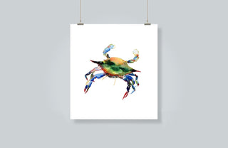 Blue Crab Watercolor Art Print for Coastal Decor from Jean Choe Art & Design - Giclée
