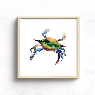 Blue Crab Watercolor Art Print for Coastal Decor from Jean Choe Art & Design - Giclée