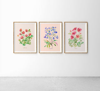 Bluebell Watercolor Art Print: Whimsical Botanical Art from Jean Choe Art & Design - Giclée
