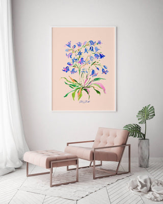 Bluebell Watercolor Art Print: Whimsical Botanical Art from Jean Choe Art & Design - Giclée