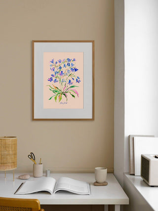 Bluebell Watercolor Art Print: Whimsical Botanical Art from Jean Choe Art & Design - Giclée